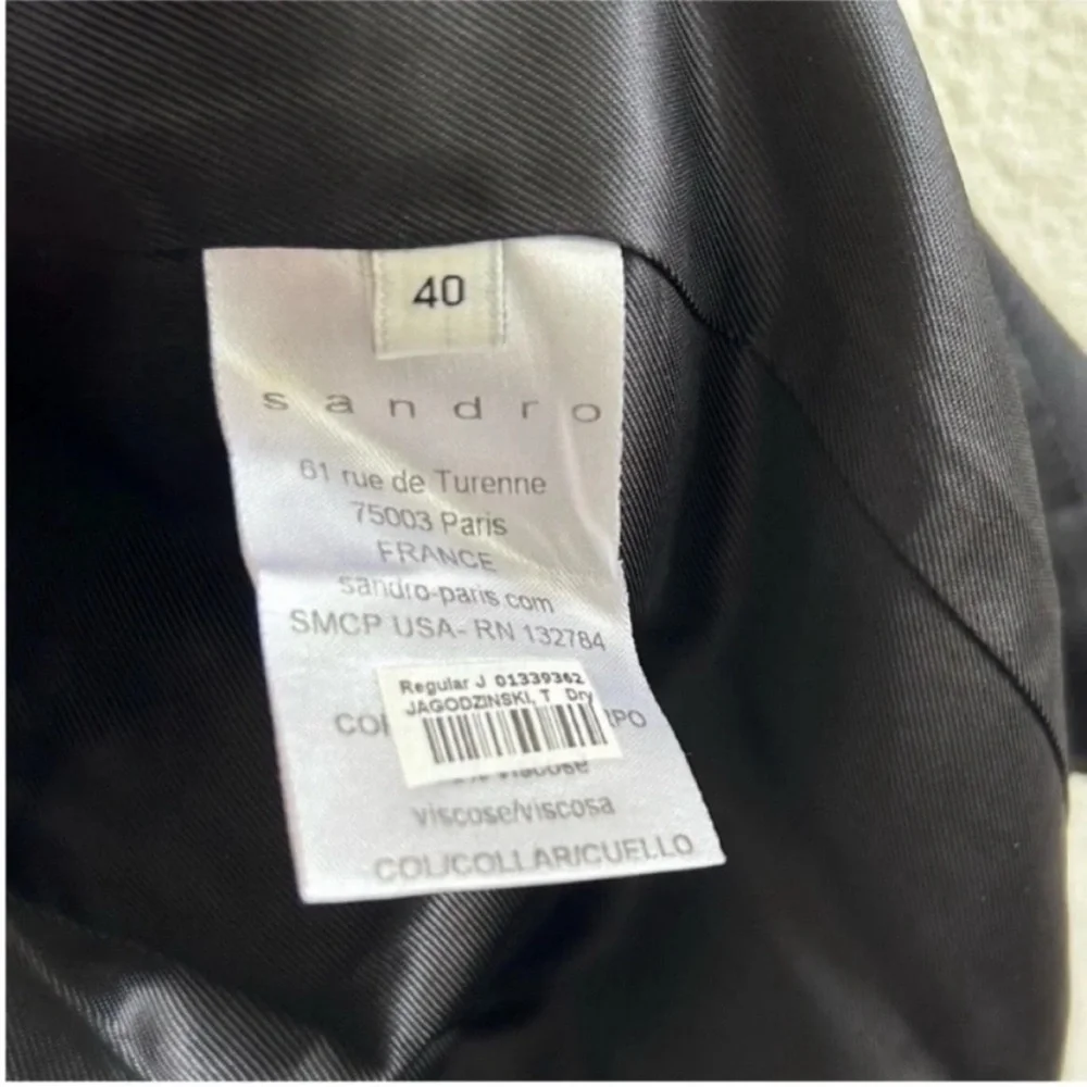 Sandro Paris Tweed Open Front Jacket Black Gray - Picture 6 of 7